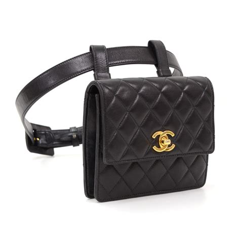 chanel black waist belt|chanel waist bag with pouch.